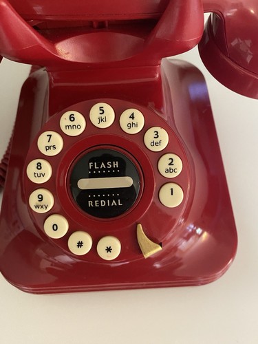 Ceramika Stodoła CZERWONA Retro Grand Phone Przycisk dotykowy Prawdziwy telefon operacyjny Nostalgia - Zdjęcie 2 z 5