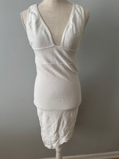House of CB London Women's White Asymmetrical Bodycon Dress Size M *READ