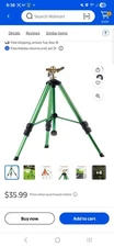 VEVOR Tripod Sprinkler 360° Spray Heavy Duty Sprinklers for Lawn Garden Green