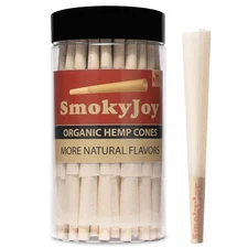 SmokyJoy 50 Pack King Size Cones - Pre Rolling Rolled Preroll Papers with Fil...