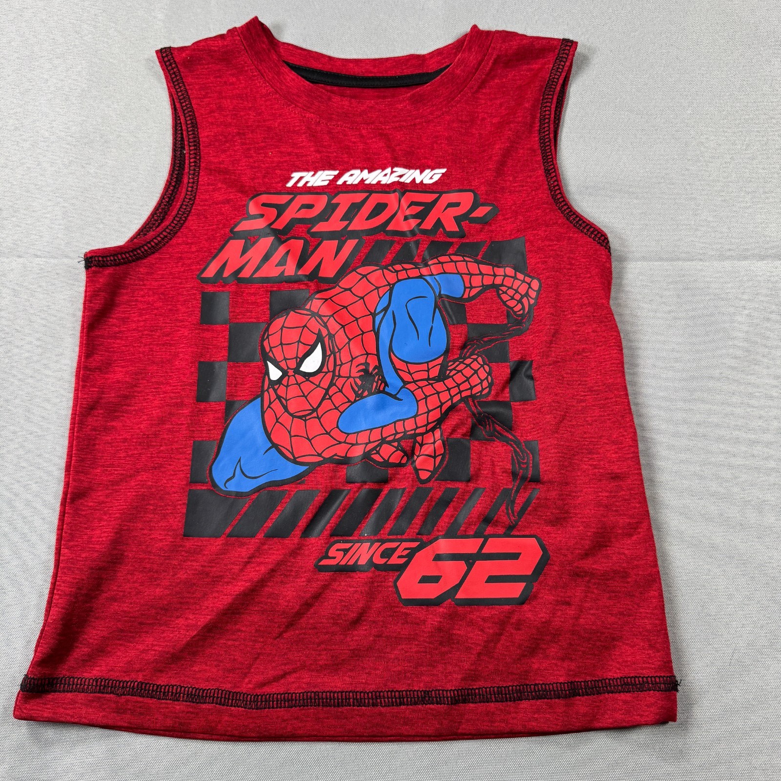 Marvel Amazing Spider-Man Tank Top Boys Size 4 Red Sleeveless Graphic