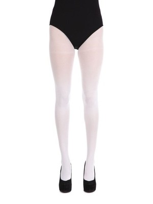 Weiße blickdichte Damenstrumpfhose Stretch Strumpfmode Legwear