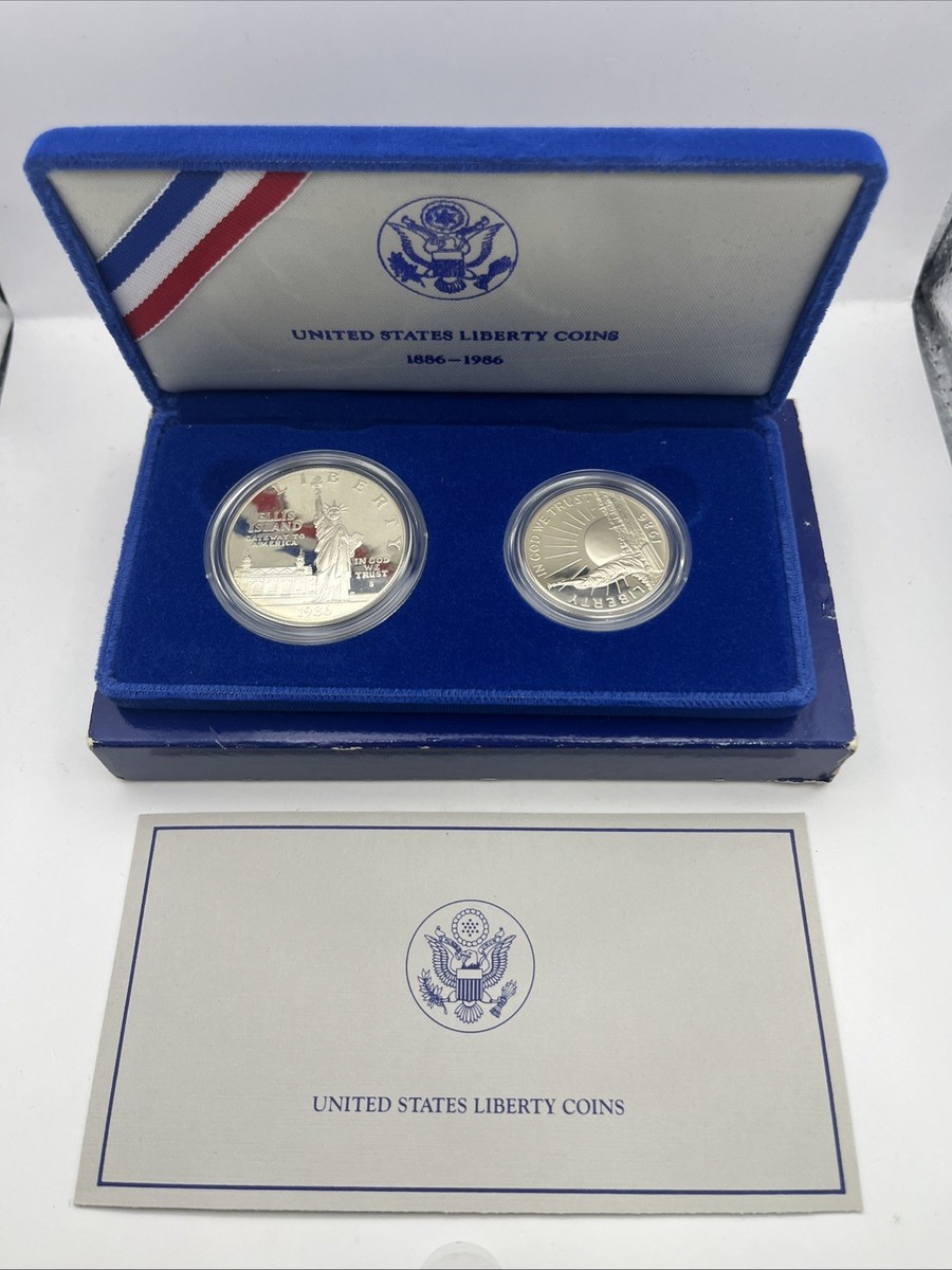 UNITED STATES LIBERTY COINS 2点セット US Liberty Coins 1886-1986 2 coin set- Statue of Liberty & Ellis