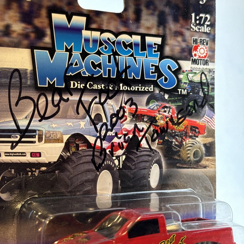 *Rare* Autographed Muscle Machines Bear Foot Monster Truck 1:72 Diecast - Image 3 of 4