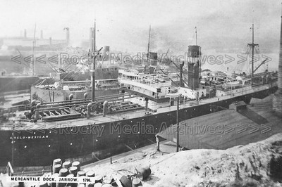 Tff-49 Mercantile Dock Shipyard, Jarrow, County Durham 1914. Foto