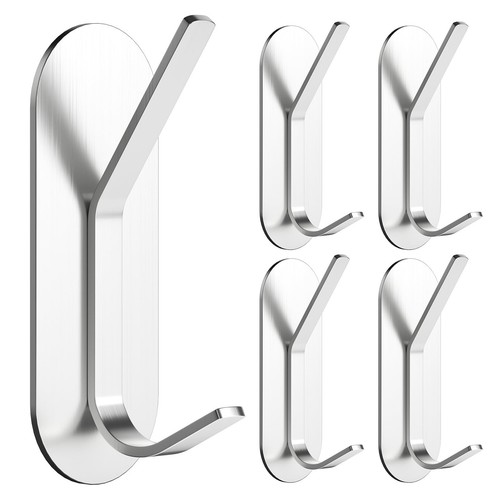 LouMaxx Ganci Adesivi in Acciaio Inossidabile Set di 8 Pezzi