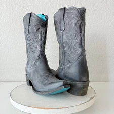 Lane SANDAGA Midi Womens Cowboy Boots 9 Cowgirl Western Wear Black Mid Calf