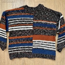 Women  s Contemporary Brown Striped Sweater NWOT - Size L