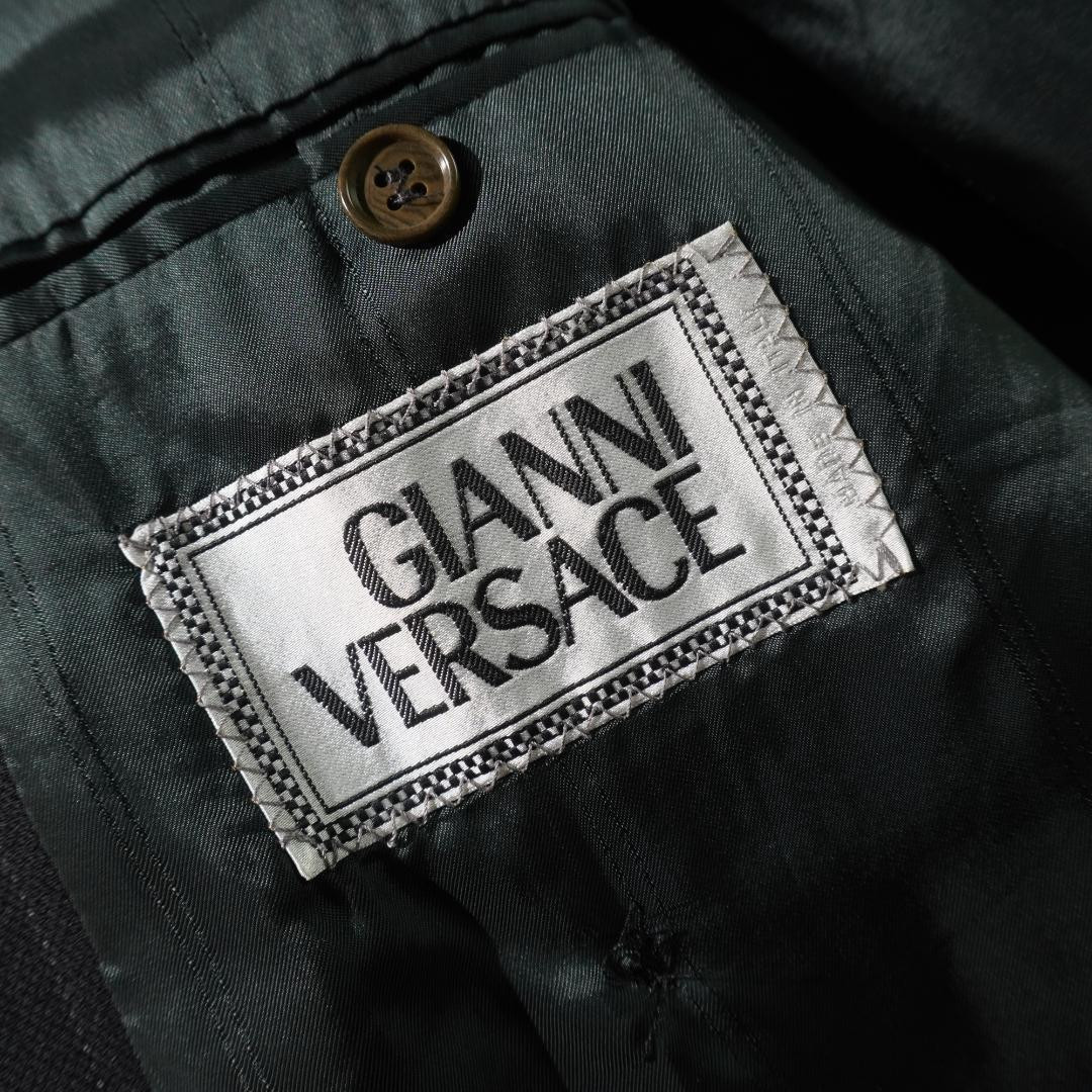 GIANNI VERSACE Striped Tailored Jacket Black Men's From Japan