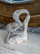 Hornbill Hand-Carved Stone Shona Africa Sculpture Birds Unity Folk H14x11cm 500g