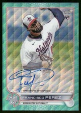 2022 Topps Chrome Rookie Autographs Aqua Wave Ref RAFP Francisco Perez Auto /199