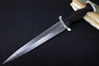 Boker Swiss Dagger - Mosaic Damascus Steel / Dagger Blade / Ebony Wood Handle