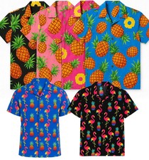 Mens Hawaiian Shirt Floral Palm Tree Printed Short Sleeve Summer Beach Shirt