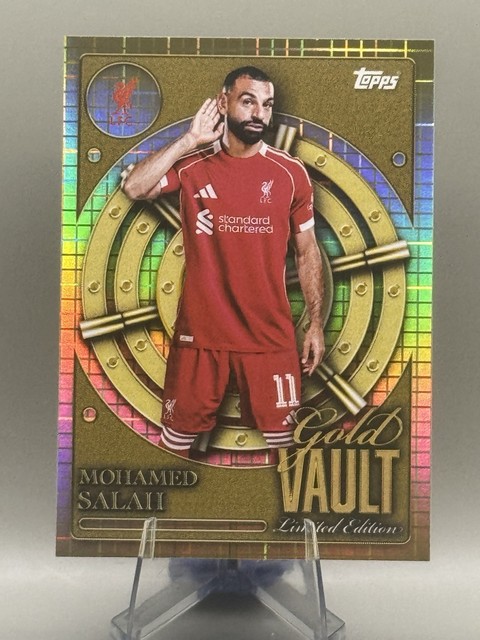 Mohamed Salah 2025-26 Topps Liverpool Collector Tin Gold Vault Limited Edition