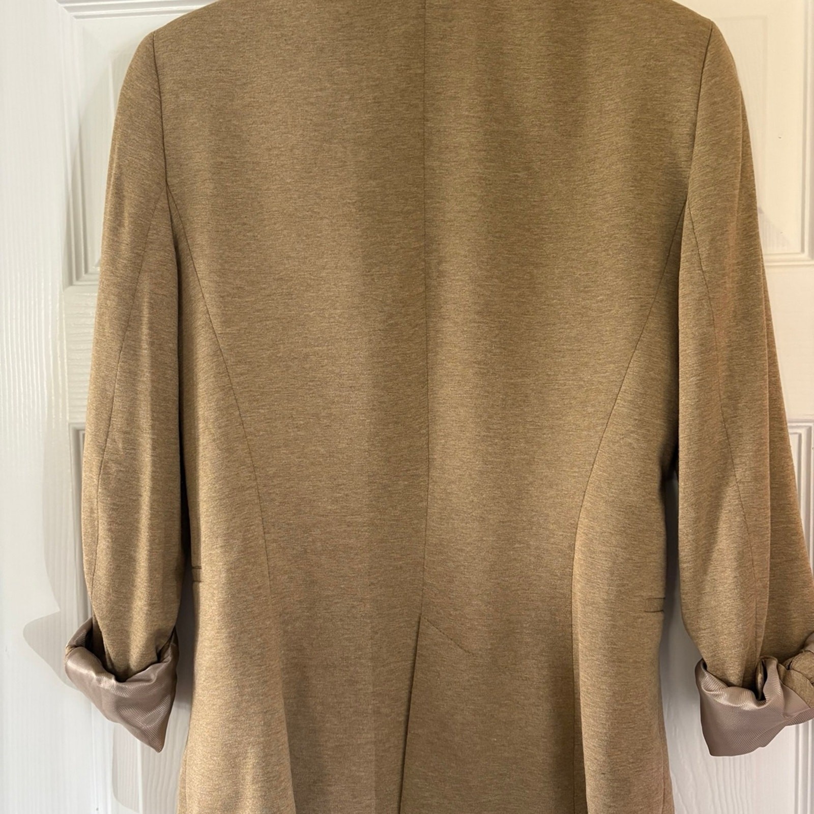 Zara Basic One Button Casual Blazer Jacket in Tan - image 3