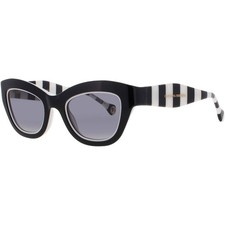 Carolina Herrera Women's Sunglasses Black/White Full Rim Frame HER 0086/S 80S/9O