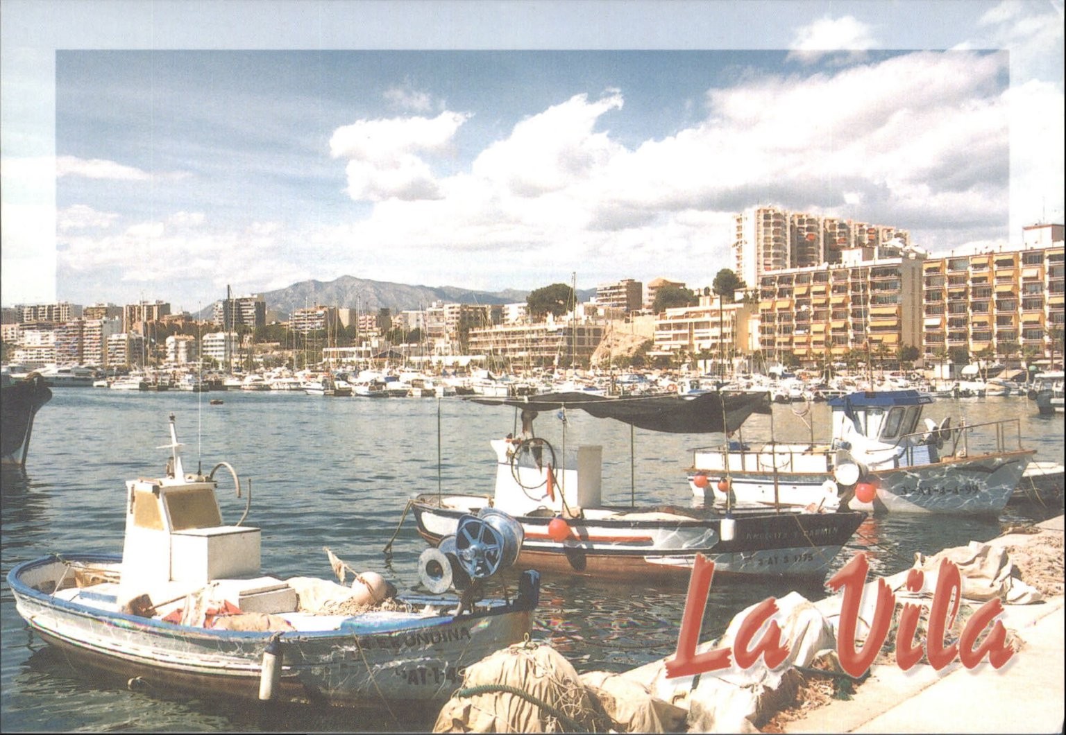 La Vila Joiosa Costa Blanca Harbor Boats & Coastal View Postcard
