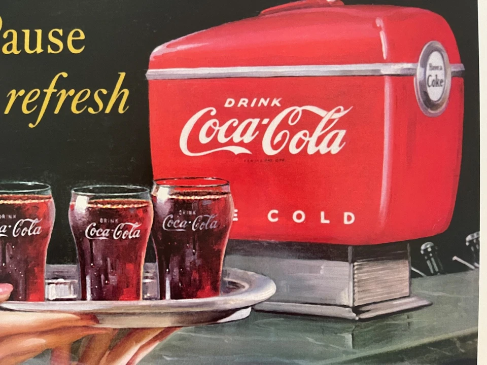COCA COLA, 1948, VINTAGE ADVERTISEMENT OFFICIAL, LICENSED 1996 ART PRINT - Image 4 of 4