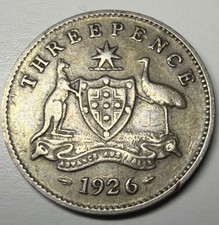 1926 Australia 3 Pence Threepence T17