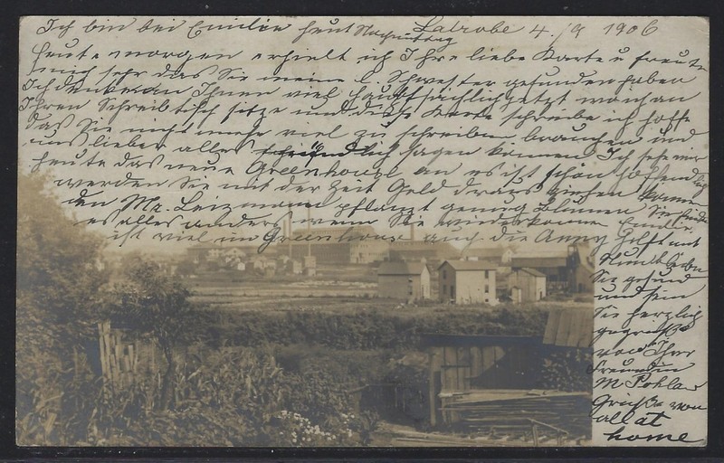 1906 RPPC - Rural View of Latrobe, PA - Mailed to Romont, Switzerland