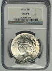 1924 PEACE DOLLAR PCGS MS 64 / SHARP WHITE COIN