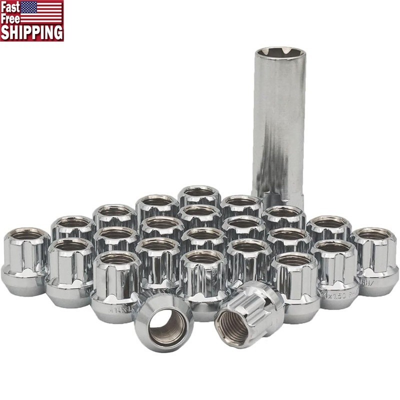 M14x1.5 Spline Lug Nuts Set 24pc Locking Alloy Steel Wheel Installation Kit New