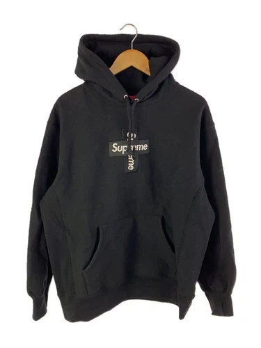 Supreme Felpa con Cappuccio Cross Box Logo Felpa con Cappuccio M Cotone Nero Usata