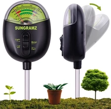 Soil Moisture Meter for Plants, 4-in-1 Moisture/pH/Fertility/Sunlight Dial Displ
