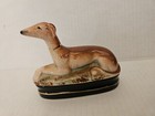 Fitz & Floyd Greyhound Whippet Figurine Ceramic Trinket Box -free Shipping