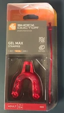 NEW Shock Doctor Gel Max Mouth Guard, YOUTH Size (age 10 and under), Red