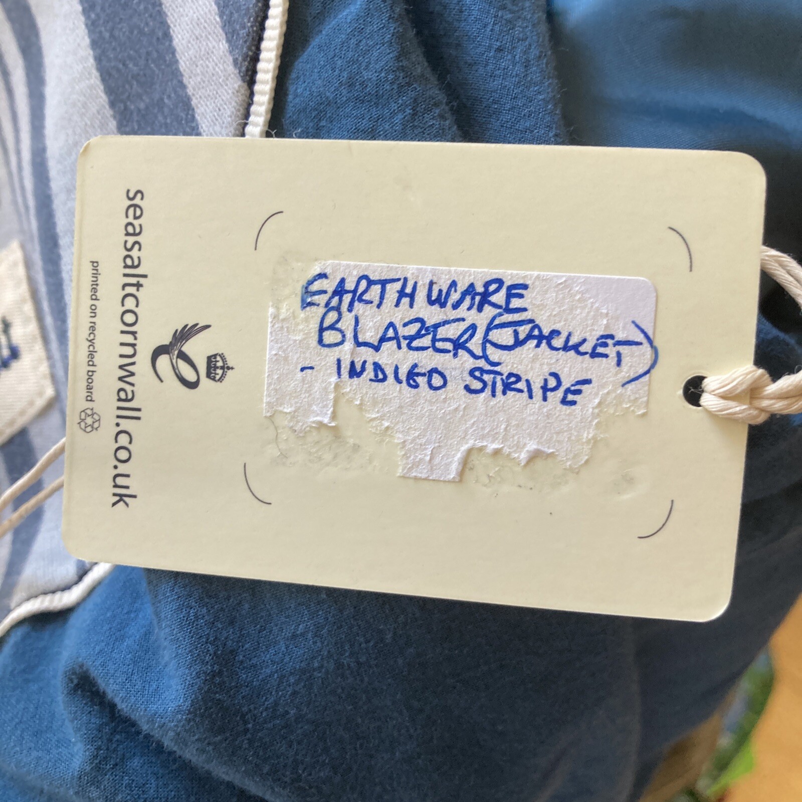 Seasalt Indigo Stripe "Earthenware" Jacket, Size 10 UK, BNWT 10