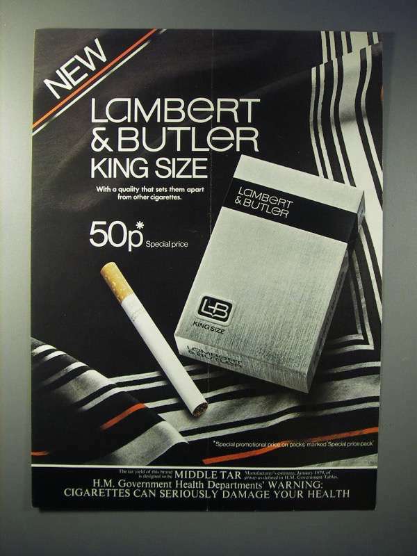 lambert & butler cigarettes 1979 Lambert & Butler King Size Cigarette Ad