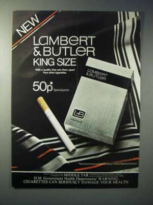 l & b cigarettes 1979 Lambert & Butler King Size Cigarette Ad