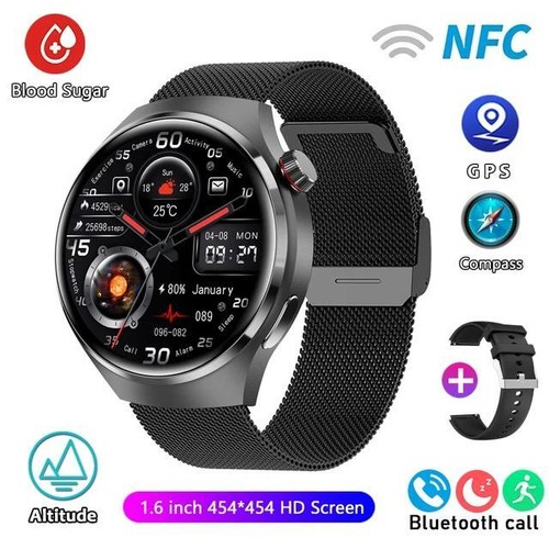 for Huawei Gt4 Pro Gps Nfc Smart Watch Men 360*360 Amoled Screen Heart Rate Blue - Photo 27 sur 32