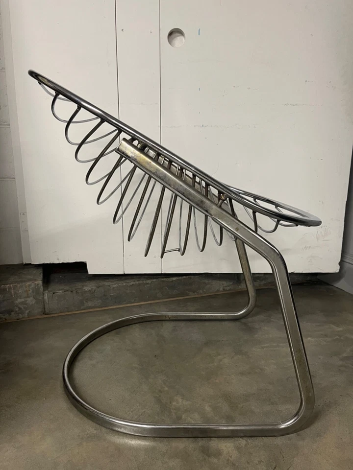 Sillas voladizas cromadas Mid-Century atribuidas a Gastone Rinaldi - Juego de 3 Foto 3 de 4