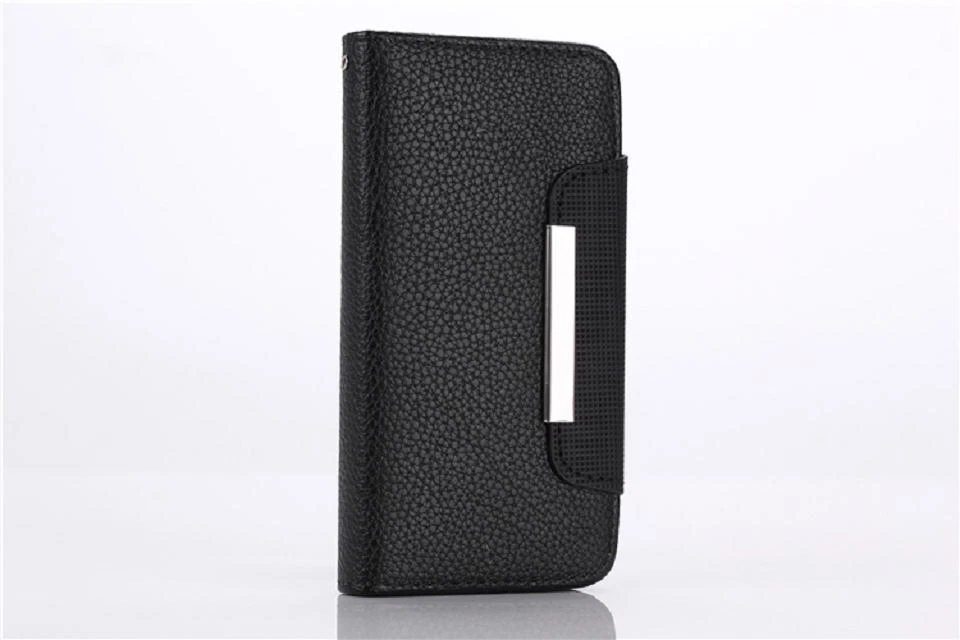 New Detachable Black Wallet PU Leather Case Cover For Apple iPhone 6 Plus - Image 4 of 4