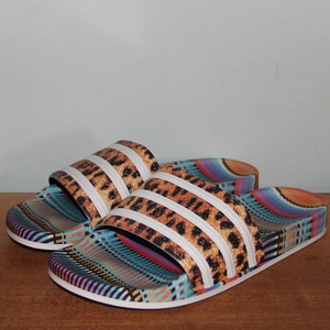 adidas leopard print slides