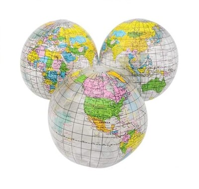  Clear Globe Inflatable Beach Balls (12 Pack)  12''