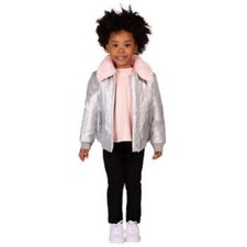 NEW BUFFALO DAVID BITTON 3 PC SET SILVER JACKET,PINK T SHIRT,BLACK PANTS SIZE 6