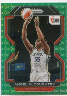 2022 Panini Prizm WNBA ANGEL MCCOUGHTRY #168 25TH ANNIVERSARY GREEN PRIZM LYNX