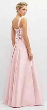 Alfred Sung Ballet Pink Bustier Tie Back Sleeveless Gown Dress Size 0 $269 D852