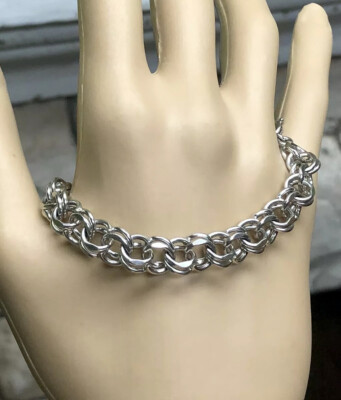 Nachlassfund, signiert A&Z Sterling, Doppelglieder Bettelarmband