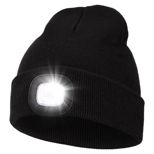 Unisex LED Beanie Hat USB & USB-C Rechargeable Warm Winter Headlamp Knitted Cap - Picture 22 of 22