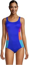 NWT Lands' End Womens Scoop Neck Soft Cup Tugless One Piece Swim 24W 90 GG308