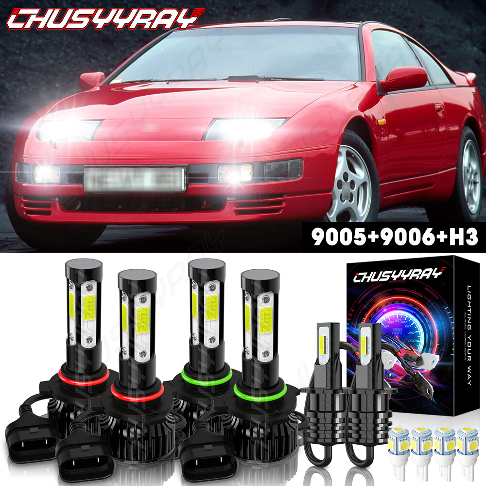 For Nissan 300ZX 1990-1996 6X LED Headlight Bulbs High Low Beam +