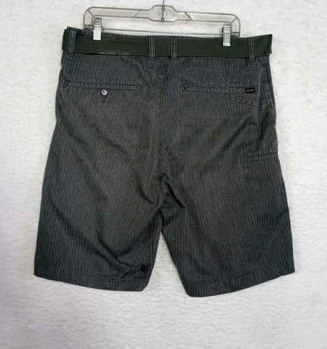 Vintage Volcom Belted Striped Skater Shorts Y2K Baggy Men's Size 36 Gray - Picture 16 of 18