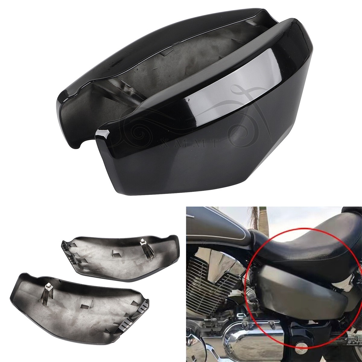 2-Piece Chrome Side Battery Covers For Honda VTX1300 2003-2009 – ABS Plastic Covers