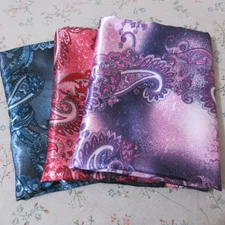 By Yard Retro Paisley Pattern Fabric Silky Soft Satin Charmeuse Material Lining