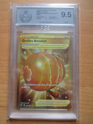 GER Pokemon 206/192 Großes Amulett Gold Karte Clash der Rebellen PGS gegr. 9,5