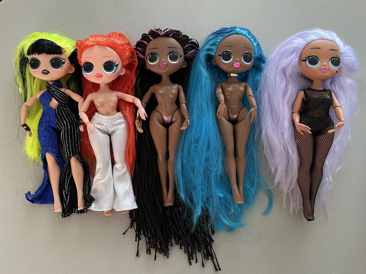 LOL Surprise OMG 9” Dolls Mixed Lot of 5 with Some Clothes All Hands Joints